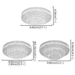 Innfelt Krystalltaklampe Europeisk Rund Belysning