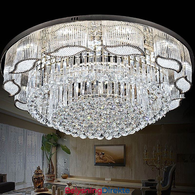 Krystall Taklampe Moderne Enkel Rund Innfelt Lampe