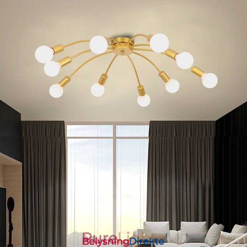 Taklampe Med Edderkopp, Antikk Klassisk Innfelt Spisestuelampe, 8-10 Armer