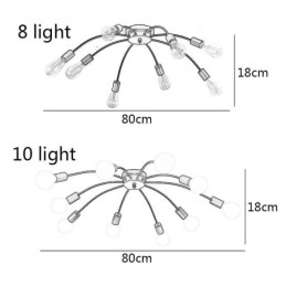 Taklampe Med Edderkopp, Antikk Klassisk Innfelt Spisestuelampe, 8-10 Armer