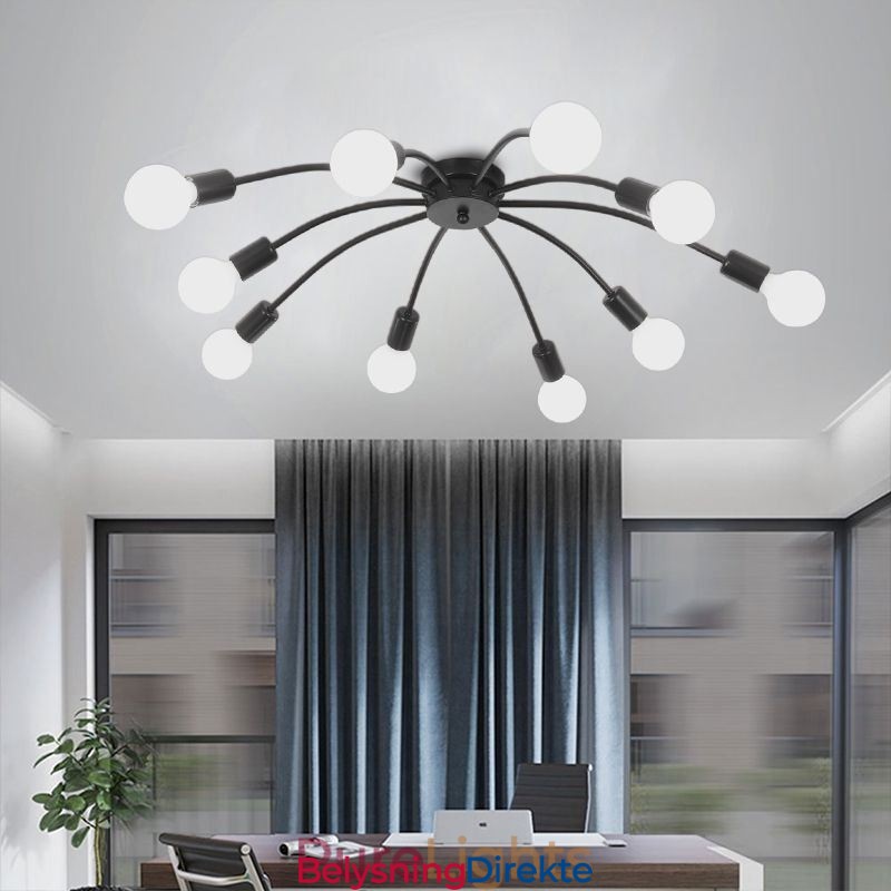 Taklampe Med Edderkopp, Antikk Klassisk Innfelt Spisestuelampe, 8-10 Armer