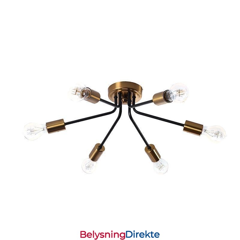 Sputnik Lysekrone Med 6 Lys, Delvis Innfelt Taklampe