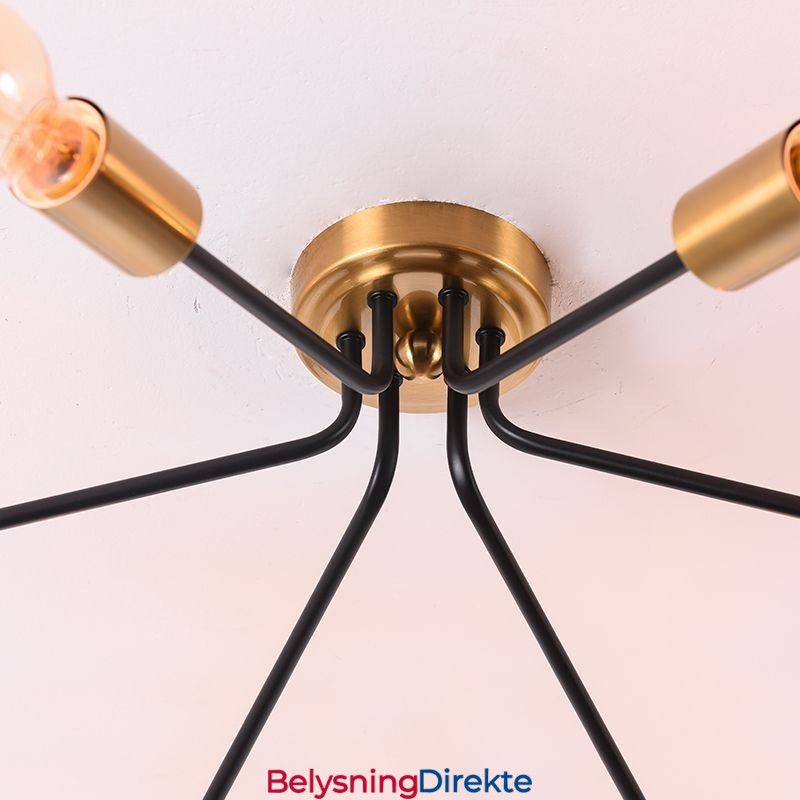 Sputnik Lysekrone Med 6 Lys, Delvis Innfelt Taklampe