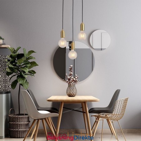 Nordisk Messing 3 Anhengslampe I Klyngeform, Kreativ Minimalistisk Lampe