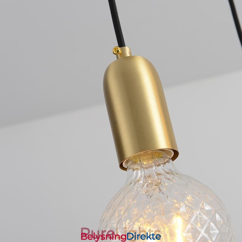 Nordisk Messing 3 Anhengslampe I Klyngeform, Kreativ Minimalistisk Lampe