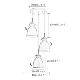 Nordisk Enkel Macaron-Anhengslampe I Jern Arti Med Tre Lys