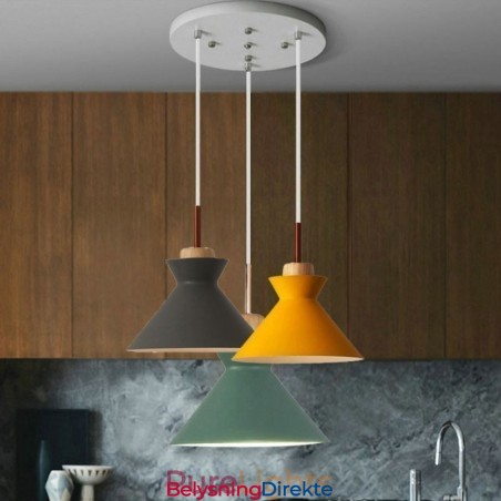 Nordisk Macaron Island 3-Lys Pendellampe Enkel Jern Arti Tre Lys