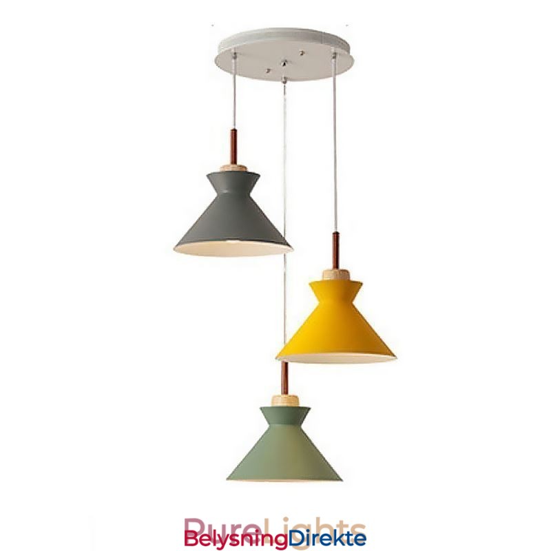 Nordisk Macaron Island 3-Lys Pendellampe Enkel Jern Arti Tre Lys