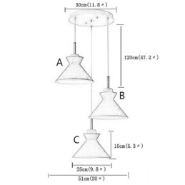 Nordisk Macaron Island 3-Lys Pendellampe Enkel Jern Arti Tre Lys
