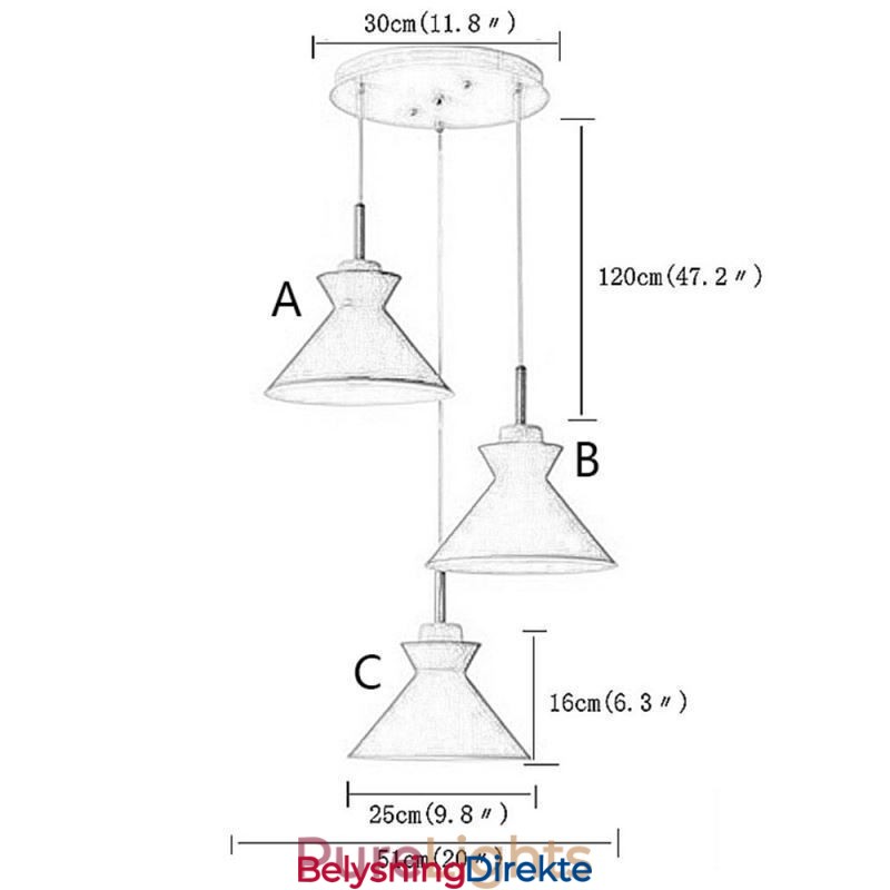 Nordisk Macaron Island 3-Lys Pendellampe Enkel Jern Arti Tre Lys