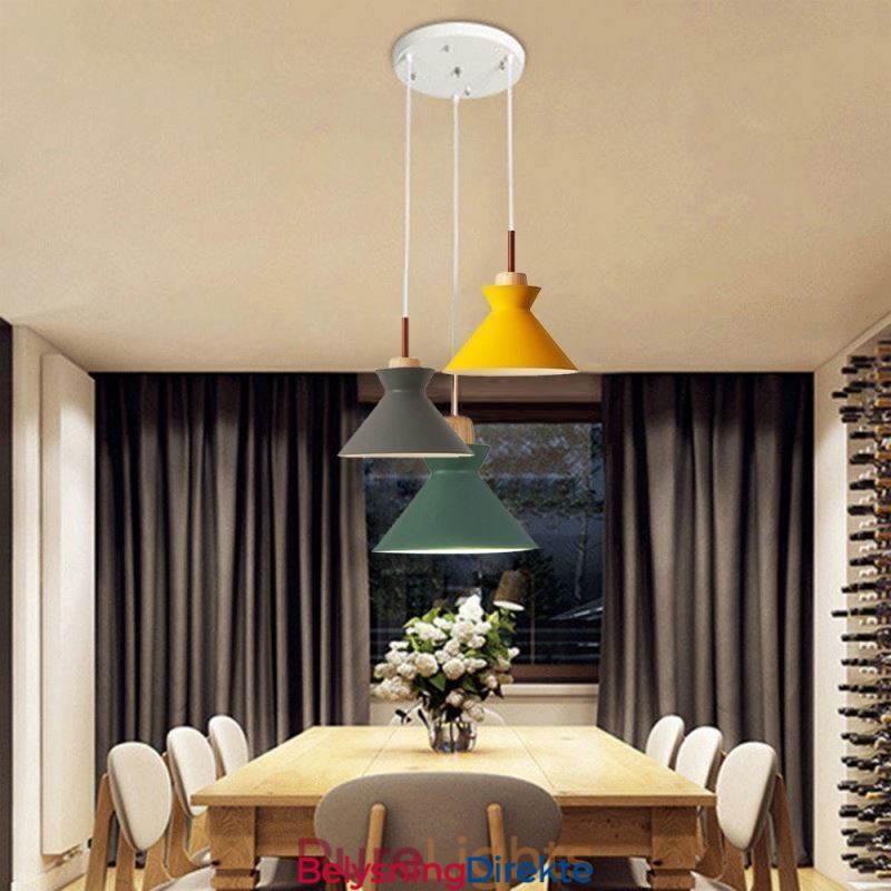 Nordisk Macaron Island 3-Lys Pendellampe Enkel Jern Arti Tre Lys