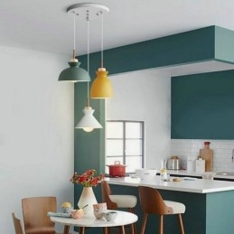 Macaron Pendellampe Nordisk Enkel Jern Arti Tre Lysarmatur