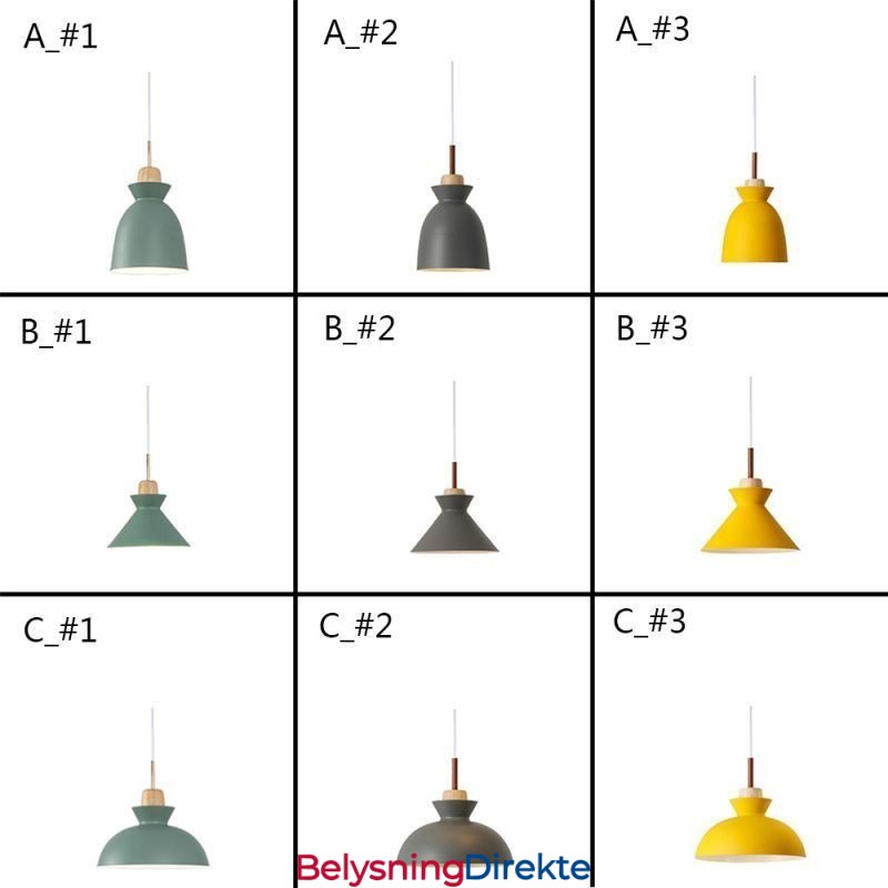 Macaron Pendellampe Nordisk Enkel Jern Arti Tre Lysarmatur