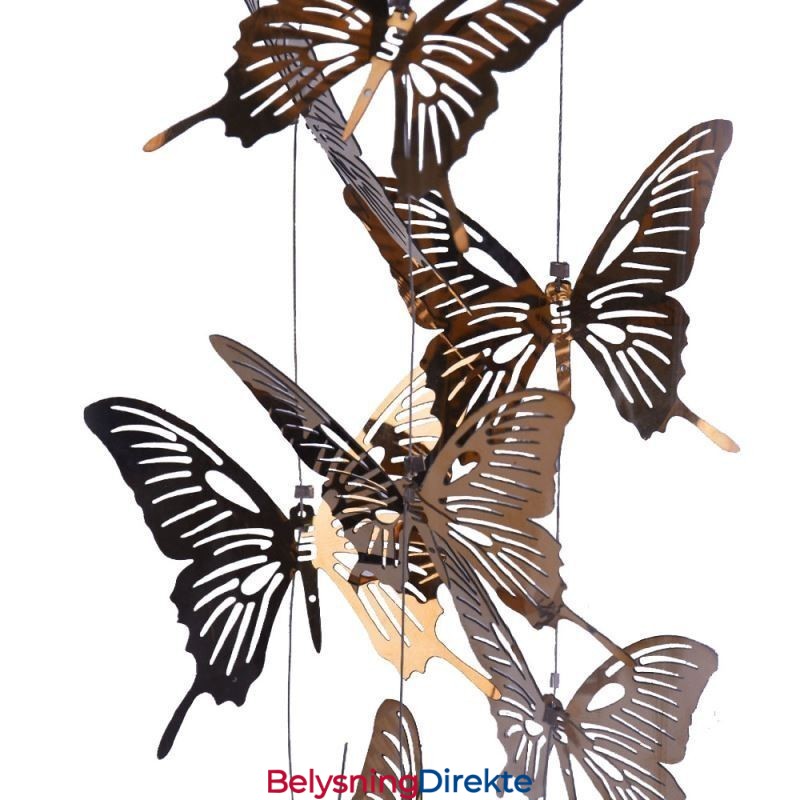 Glass Pendellampe Kreativ Nordisk Sylinderlampe Sommerfugllampe