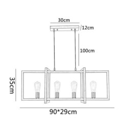 4-Lyss Pendellampe I Industriell Stil Lightingway