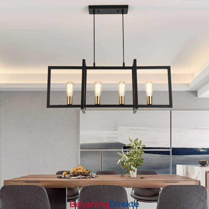 4-Lyss Pendellampe I Industriell Stil Lightingway