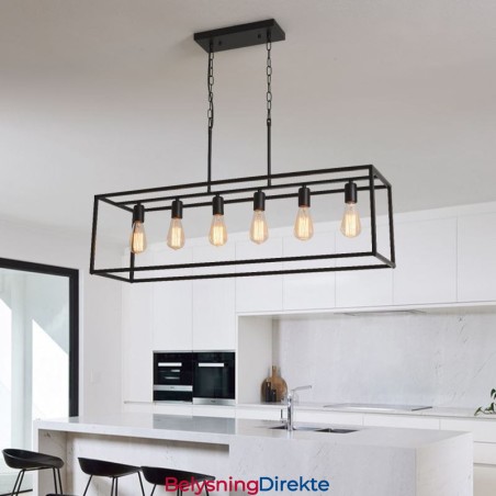 Pendellampe I Landlig Stil, Øystil, 6 Lys