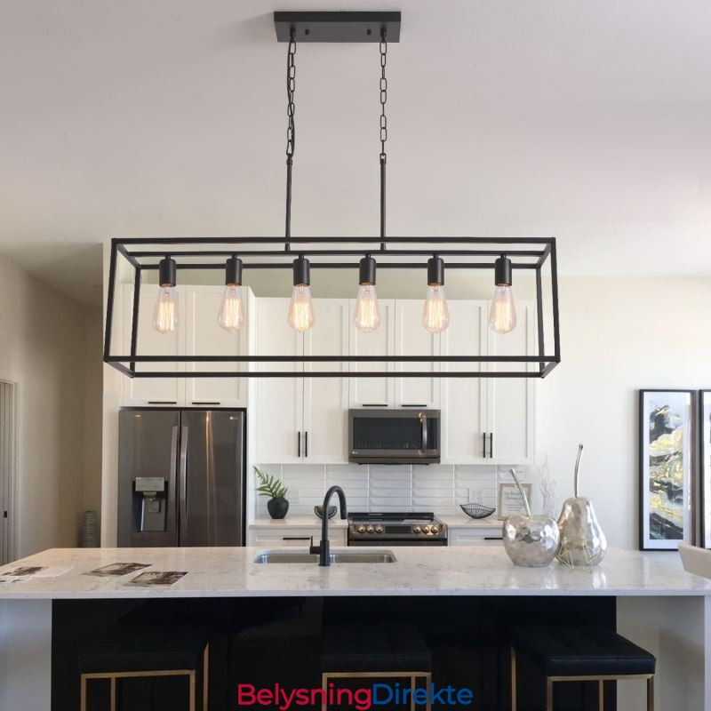 Pendellampe I Landlig Stil, Øystil, 6 Lys