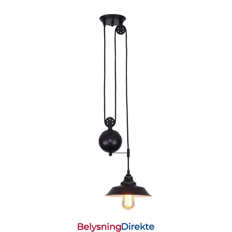 Industriell Gårdshus-Pendellampe Med Triss, Uttrekkbar Design, Justerbar Høyde