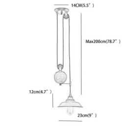 Industriell Gårdshus-Pendellampe Med Triss, Uttrekkbar Design, Justerbar Høyde