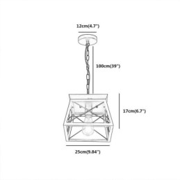 Vintage Trapesformet Anhengslampe I Metall, Svart Taklampe