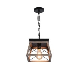 Vintage Trapesformet Anhengslampe I Metall, Svart Hengelampe