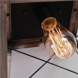 Vintage Trapesformet Anhengslampe I Metall, Svart Hengelampe