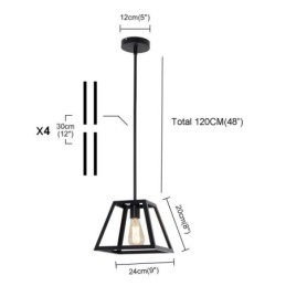 Rustikk Gårdshusformet Pendellampe Industriell Mini Metalltaklampe Trapesformet Øy