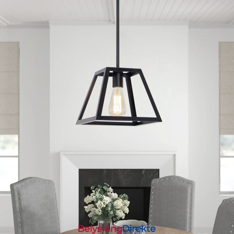 Rustikk Gårdshusformet Pendellampe Industriell Mini Metalltaklampe Trapesformet Øy