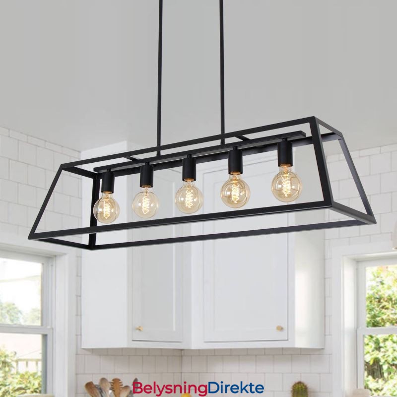 Industriell Metall Pendellampe Trapesformet Hengende Taklampe