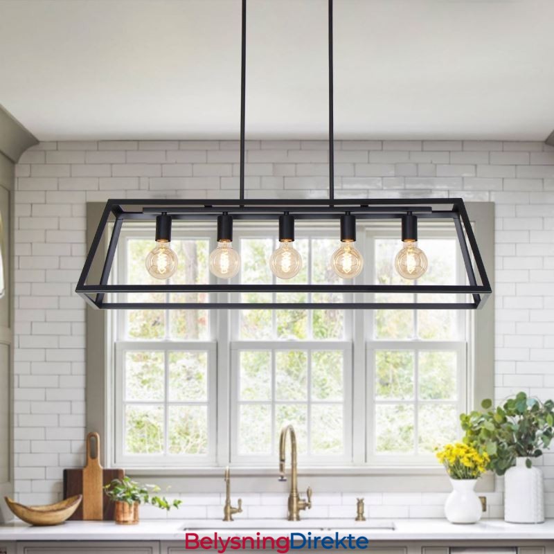 Industriell Metall Pendellampe Trapesformet Hengende Taklampe