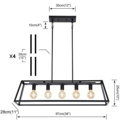 Industriell Metall Pendellampe Trapesformet Hengende Taklampe