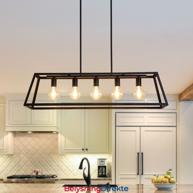 Industriell Metall Pendellampe Trapesformet Hengende Taklampe