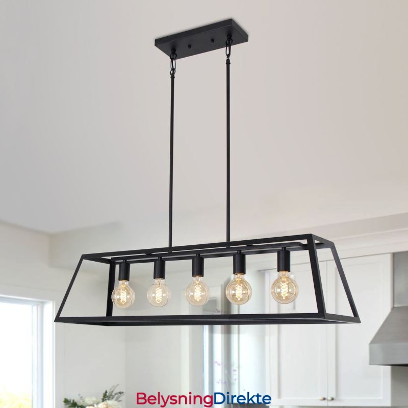 Industriell Metall Pendellampe Trapesformet Hengende Taklampe