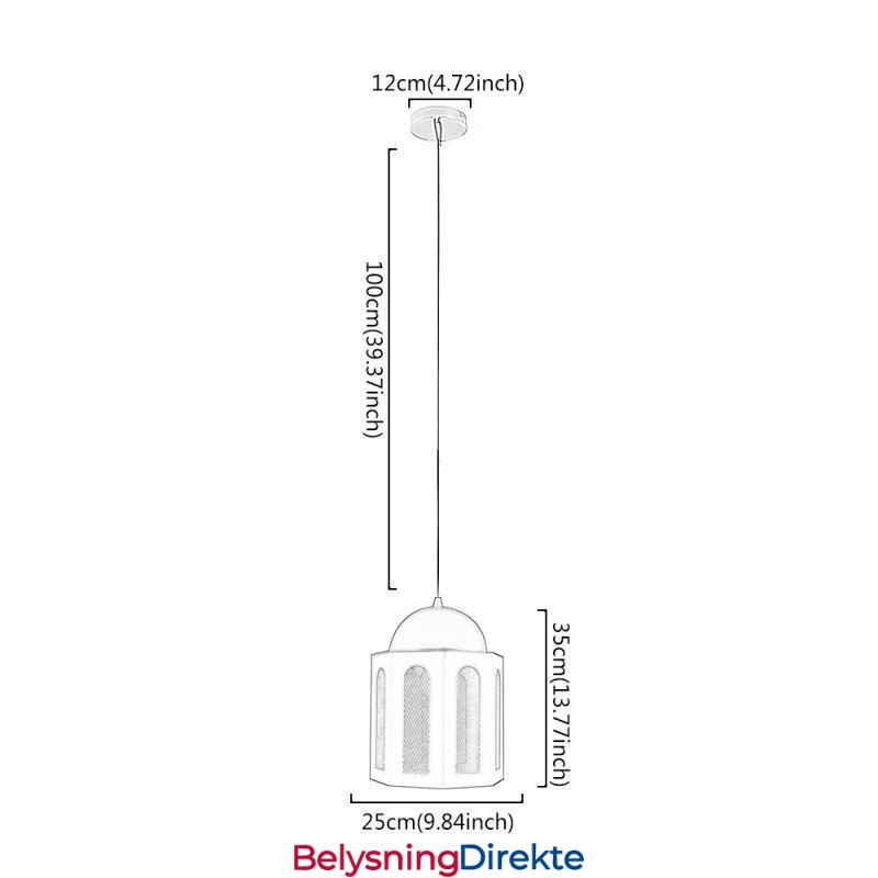 Slottformet Pendellampe Moderne Blå Og Hvit Fargelampe