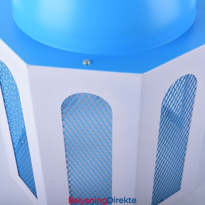 Slottformet Pendellampe Moderne Blå Og Hvit Fargelampe