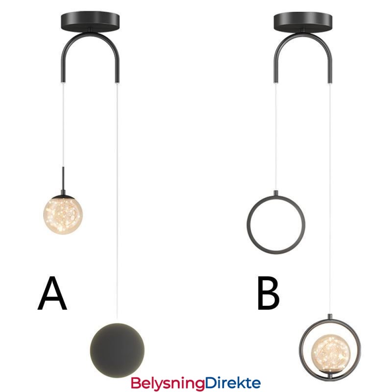 Rund Ringformet Pendellampe, Moderne Kuleformet Hengelampe