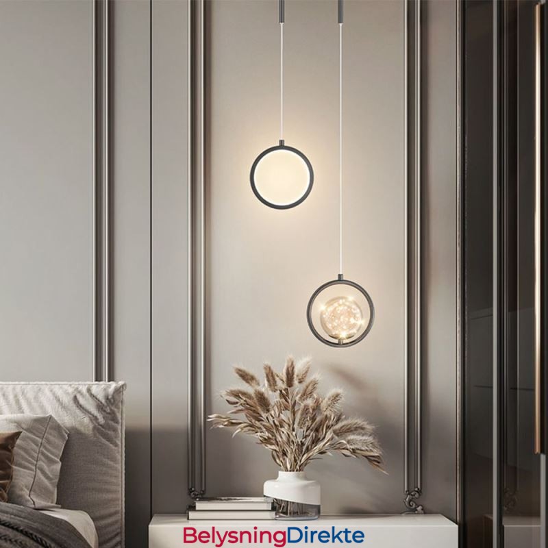 Rund Ringformet Pendellampe, Moderne Kuleformet Hengelampe