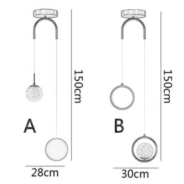 Rund Ringformet Pendellampe, Moderne Kuleformet Hengelampe