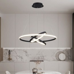 Moderne Lysekrone Dimbar Pendelbelysning Med 3 Ringer