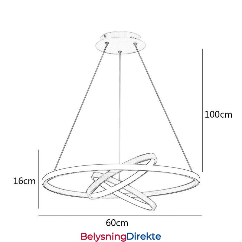 Moderne Lysekrone Dimbar Pendelbelysning Med 3 Ringer