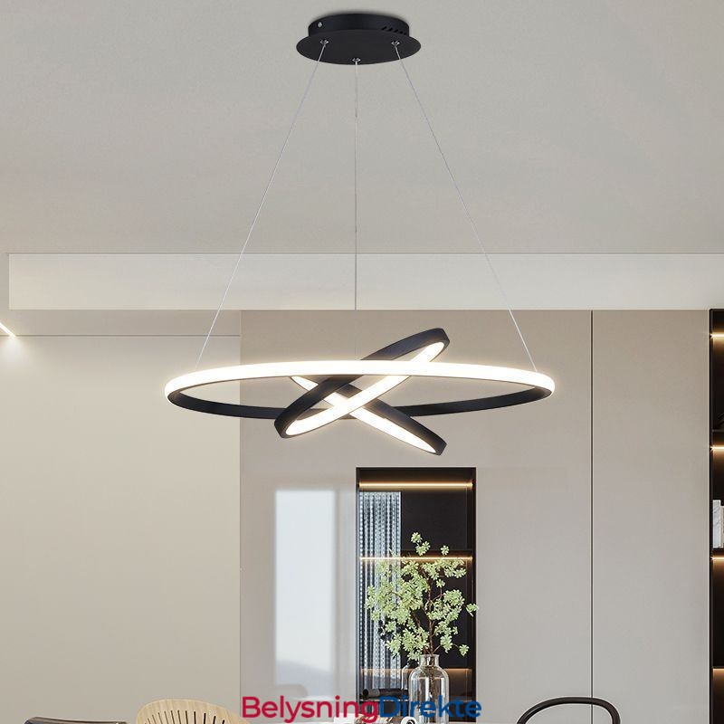 Moderne Lysekrone Dimbar Pendelbelysning Med 3 Ringer