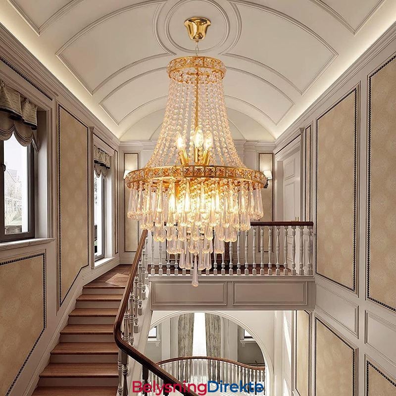 Moderne Krystalllysekrone Moderne Elegant Taklampe Tosidig Trapp