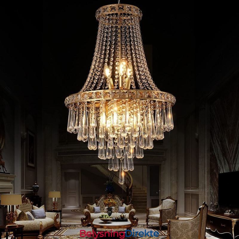 Moderne Krystalllysekrone Moderne Elegant Taklampe Tosidig Trapp