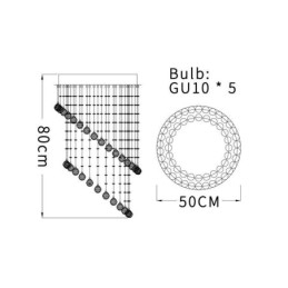 Moderne Krystalllysekrone Rund Regndråpetaklampe