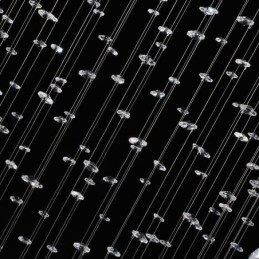 Moderne Krystalllysekrone Rund Regndråpetaklampe