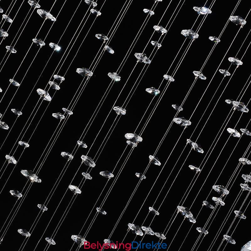 Moderne Krystalllysekrone Rund Regndråpetaklampe
