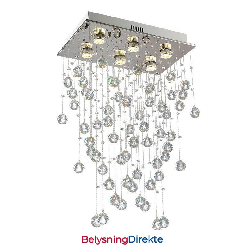 Moderne Krystalllysekrone Med Innfelt Taklampe