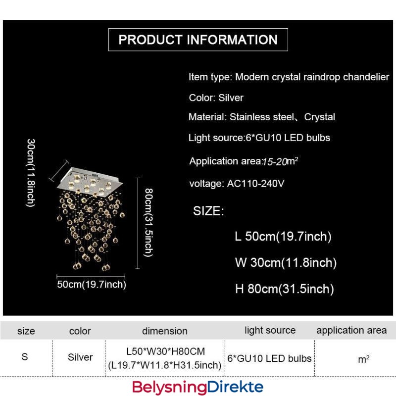 Moderne Krystalllysekrone Med Innfelt Taklampe