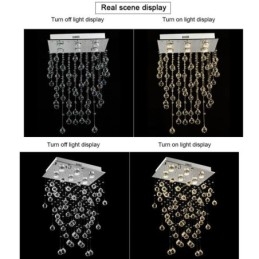 Moderne Krystalllysekrone Med Innfelt Taklampe